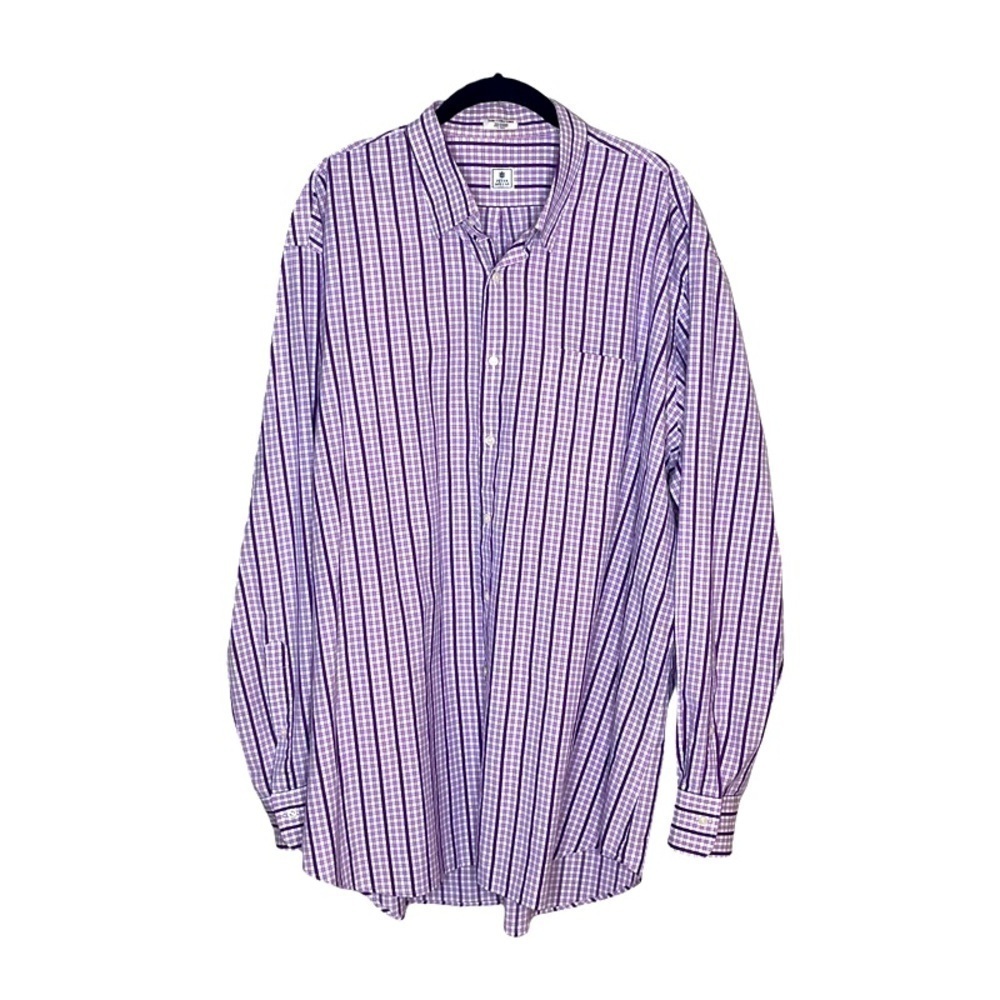 PETER MILLAR Pink‎ and Purple Checked Button Down Shirt